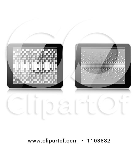 Clipart 3d Computer Tablets With Pixels On The Screens - Royalty Free Vector Illustration by Andrei Marincas