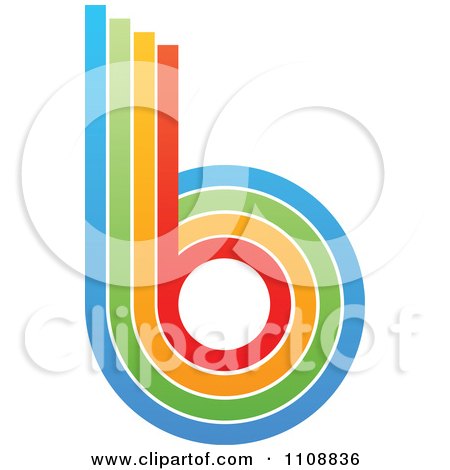 Clipart Letter B Made Of Colorful Lines - Royalty Free Vector Illustration by Andrei Marincas
