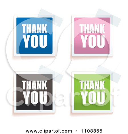 Clipart Tape On Colorful Thank You Notes - Royalty Free Vector Illustration by michaeltravers