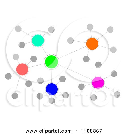 Clipart Colorful Cluster Network - Royalty Free Illustration by oboy