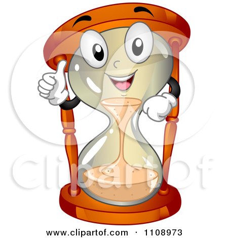 Clipart Happy Hourglass Mascot Holding A Thumb Up - Royalty Free Vector Illustration by BNP Design Studio