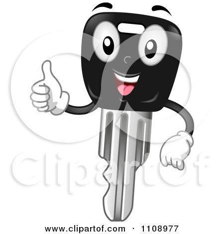 Clipart Happy Car Key Mascot Holding A Thumb Up - Royalty Free Vector Illustration by BNP Design Studio