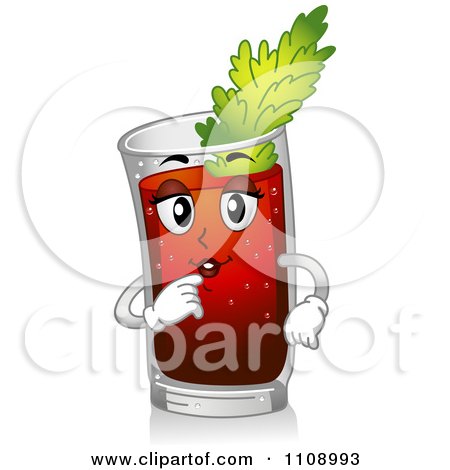 Clipart Bloody Mary Cocktail Mascot - Royalty Free Vector Illustration by BNP Design Studio
