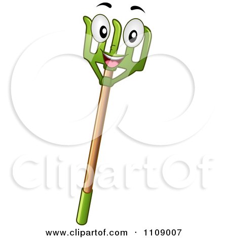 Clipart Happy Rake Mascot - Royalty Free Vector Illustration by BNP Design Studio