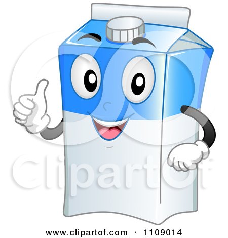 Clipart Milk Carton Mascot Holding A Thumb Up - Royalty Free Vector Illustration by BNP Design Studio