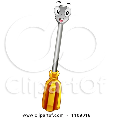 Clipart Happy Screwdriver Mascot - Royalty Free Vector Illustration by BNP Design Studio