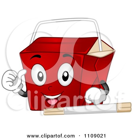 Clipart Chinese Food Take Out Box Mascot - Royalty Free Vector Illustration by BNP Design Studio