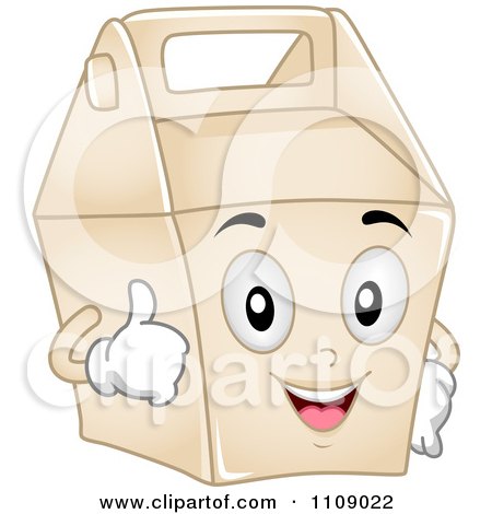 Clipart Food Take Out Box Mascot - Royalty Free Vector Illustration by BNP Design Studio