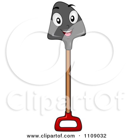 Clipart Happy Shovel Mascot - Royalty Free Vector Illustration by BNP Design Studio