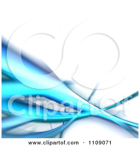 Clipart Eelectric Blue Fractal Swoosh On White - Royalty Free Illustration by Arena Creative