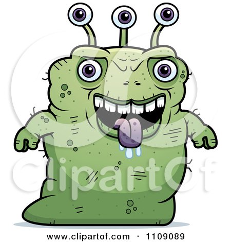 Clipart Ugly Green Alien - Royalty Free Vector Illustration by Cory Thoman