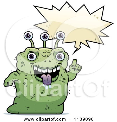 Clipart Ugly Green Alien Talking - Royalty Free Vector Illustration by Cory Thoman