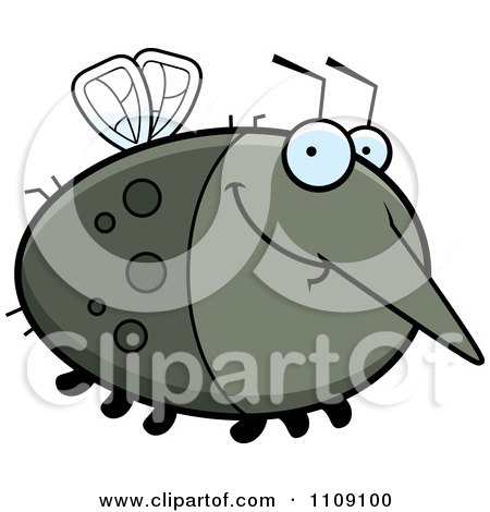 Clipart Chubby Smiling Mosquito - Royalty Free Vector Illustration by Cory Thoman