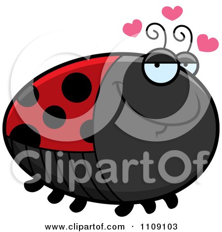 Clipart Chubby Amorous Ladybug - Royalty Free Vector Illustration by Cory Thoman