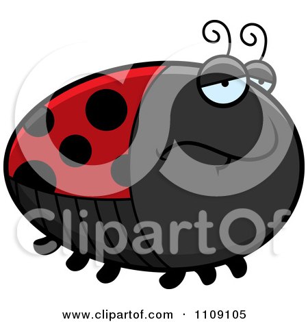 Clipart Chubby Depressed Ladybug - Royalty Free Vector Illustration by Cory Thoman