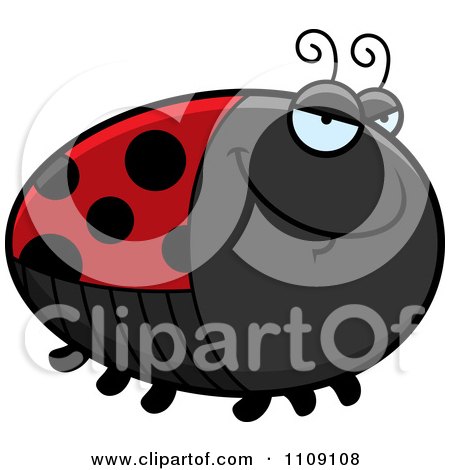 Clipart Chubby Sly Ladybug - Royalty Free Vector Illustration by Cory Thoman