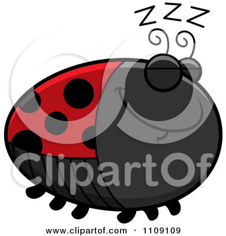 Clipart Chubby Sleeping Ladybug - Royalty Free Vector Illustration by Cory Thoman