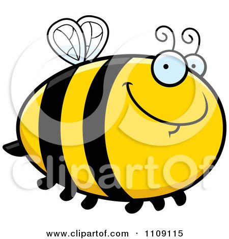 Clipart Chubby Smiling Bee - Royalty Free Vector Illustration by Cory Thoman