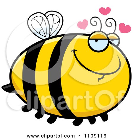Clipart Chubby Amorous Bee - Royalty Free Vector Illustration by Cory Thoman