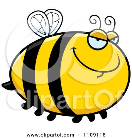 Clipart Chubby Sly Bee - Royalty Free Vector Illustration by Cory Thoman