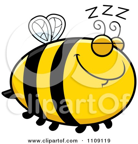 Clipart Chubby Sleeping Bee - Royalty Free Vector Illustration by Cory Thoman
