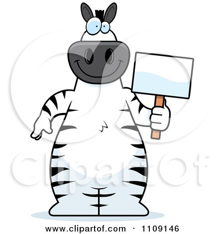Clipart Zebra Holding A Sign - Royalty Free Vector Illustration by Cory Thoman