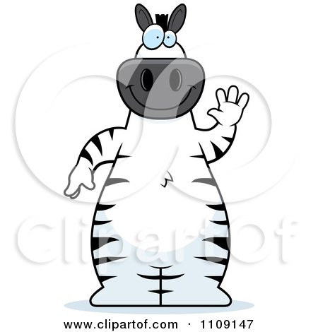 Clipart Zebra Waving - Royalty Free Vector Illustration by Cory Thoman