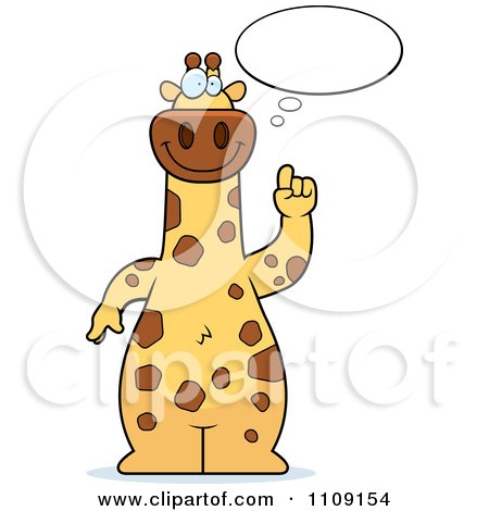 Clipart Giraffe With An Idea - Royalty Free Vector Illustration by Cory Thoman