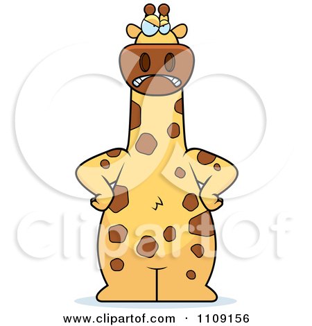 Clipart Angry Giraffe- Royalty Free Vector Illustration by Cory Thoman