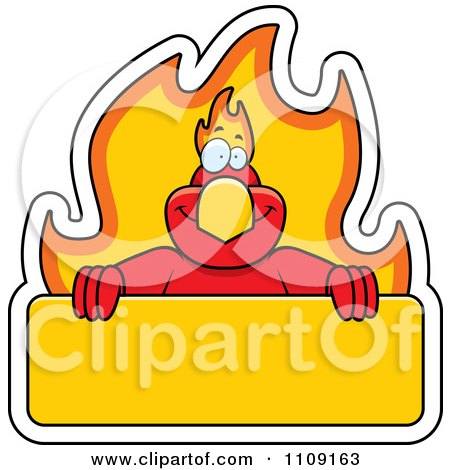 Clipart Phoenix Bird With A Flaming A Sign - Royalty Free Vector Illustration by Cory Thoman