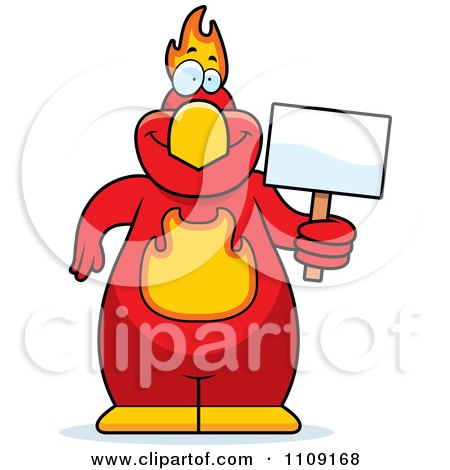 Clipart Phoenix Bird Holding A Sign - Royalty Free Vector Illustration by Cory Thoman