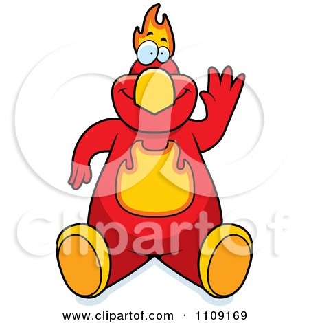 Clipart Phoenix Bird Sitting And Waving - Royalty Free Vector Illustration by Cory Thoman