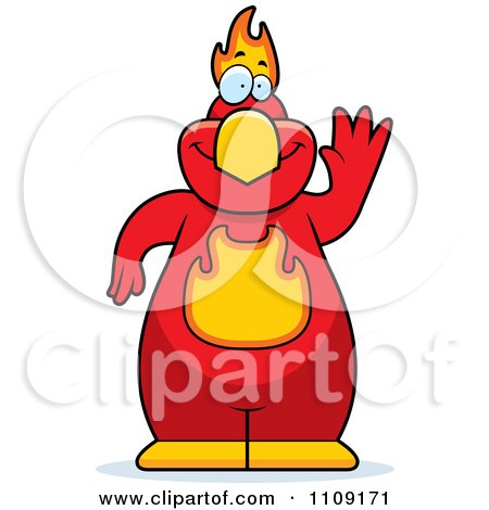 Clipart Phoenix Bird Waving - Royalty Free Vector Illustration by Cory Thoman