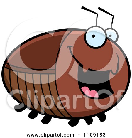 Clipart Chubby Happy Cockroach - Royalty Free Vector Illustration by Cory Thoman