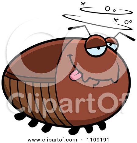 Clipart Chubby Drunk Cockroach - Royalty Free Vector Illustration by Cory Thoman