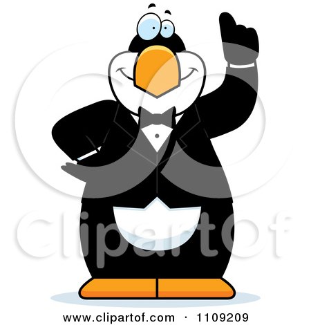 Clipart Penguin In A Tuxedo - Royalty Free Vector Illustration by Cory Thoman
