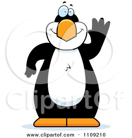 Clipart Penguin Waving - Royalty Free Vector Illustration by Cory Thoman