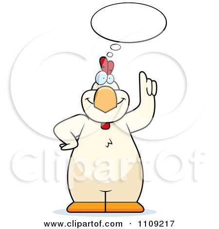 Clipart White Chicken Talking - Royalty Free Vector Illustration by Cory Thoman