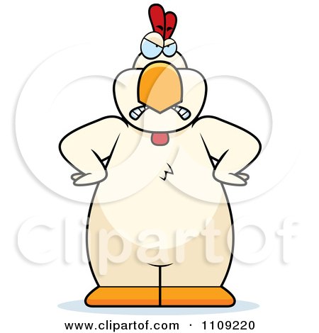 Clipart Angry White Chicken - Royalty Free Vector Illustration by Cory Thoman
