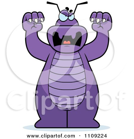 Clipart Purple Bug Attacking - Royalty Free Vector Illustration by Cory Thoman
