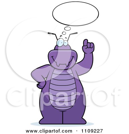 Clipart Purple Bug Talking - Royalty Free Vector Illustration by Cory Thoman