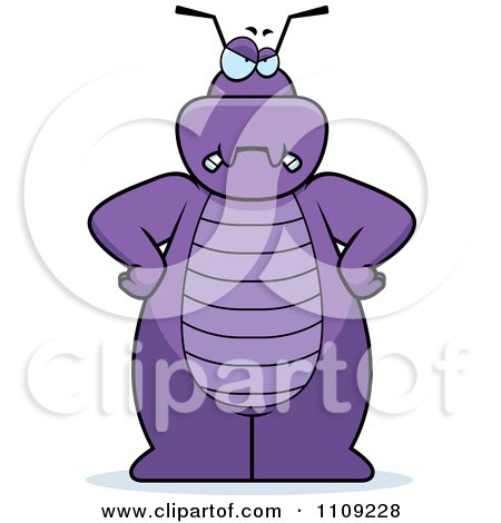 Clipart Angry Purple Bug - Royalty Free Vector Illustration by Cory Thoman