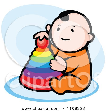 baby playing clipart