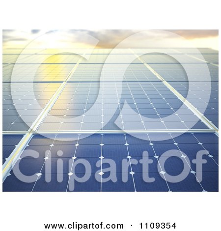 Clipart 3d Photovoltaic Panels Gathering Solar Energy - Royalty Free CGI Illustration by Mopic