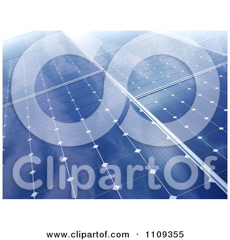 Clipart 3d Photovoltaic Panels Creating Solar Energy - Royalty Free CGI Illustration by Mopic