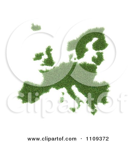 Clipart 3d European Grass Map - Royalty Free CGI Illustration by Mopic