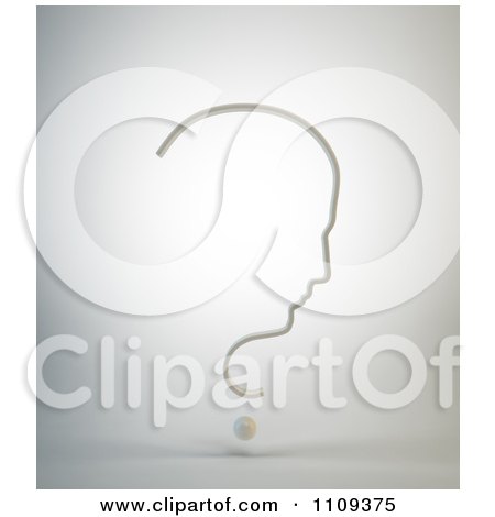 Clipart 3d Question Mark Forming A Face Profile - Royalty Free CGI Illustration by Mopic