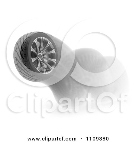 Clipart 3d Car Tire Bouncing - Royalty Free CGI Illustration by Mopic
