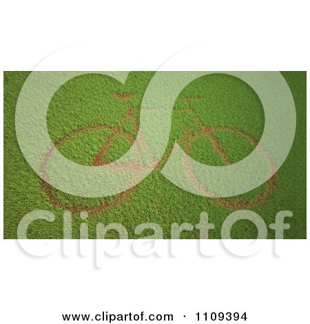 Clipart 3d Bike Drawn In Grass - Royalty Free CGI Illustration by Mopic