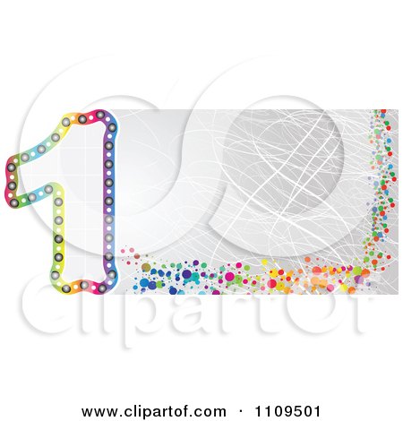 Clipart Colorful Number 1 Banner With Scratches - Royalty Free Vector Illustration by Andrei Marincas